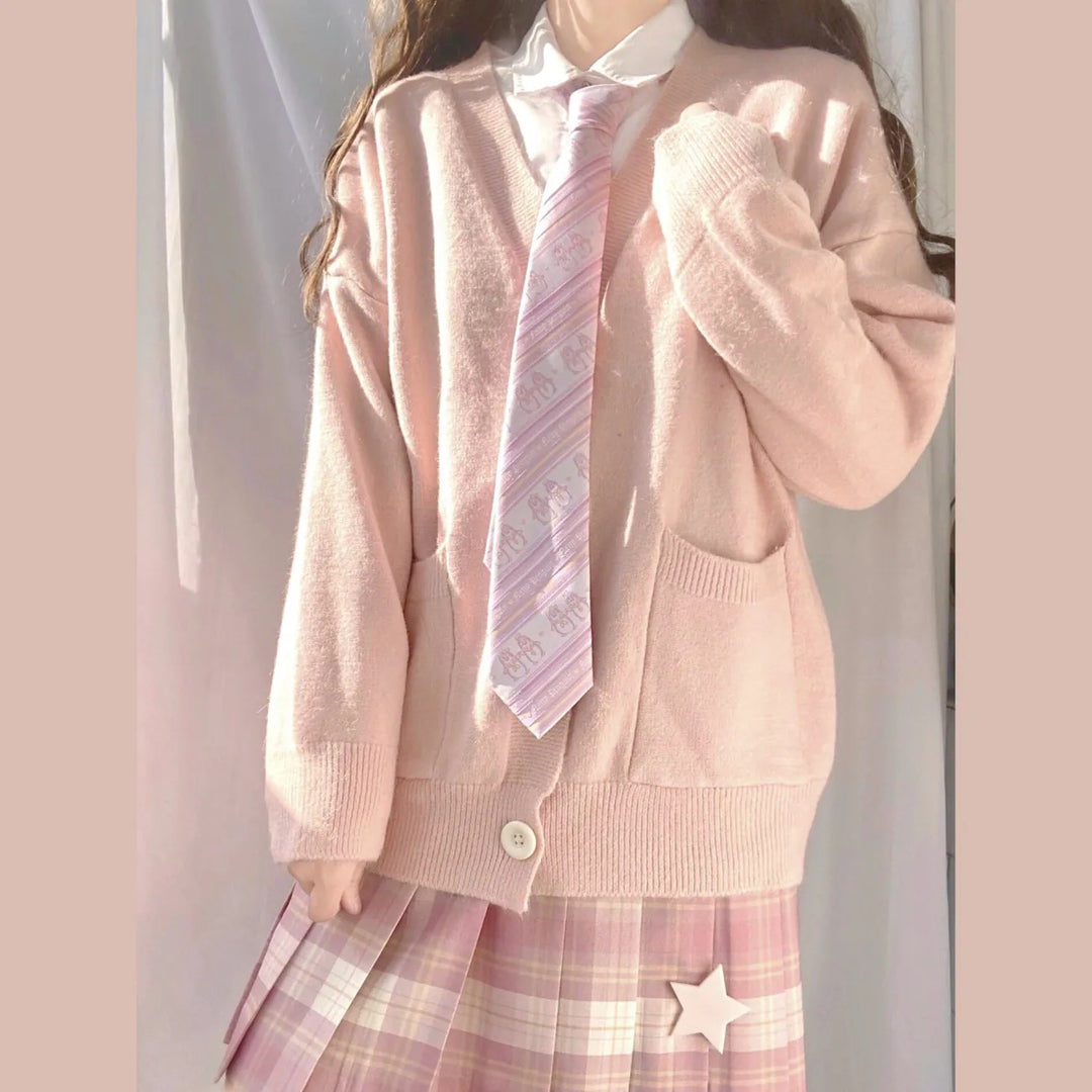 Damen Grob gestrickter Cardigan mit Taschen und V-Ausschnitt EB