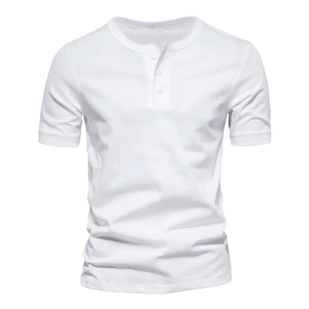 Herren Kurzarm-Henley-Shirt mit praktischer Knopfleiste und bequemer Passform EB