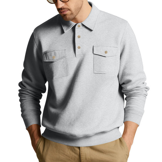 Herren lässiger Pullover mit praktischen Pattentaschen EB