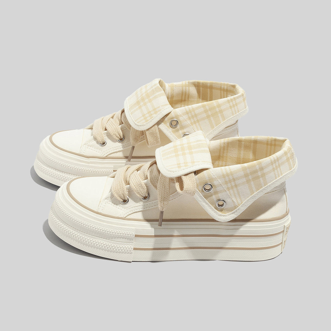 Damen Hochwertige Chunky Sneakers mit Gingham-Details EB