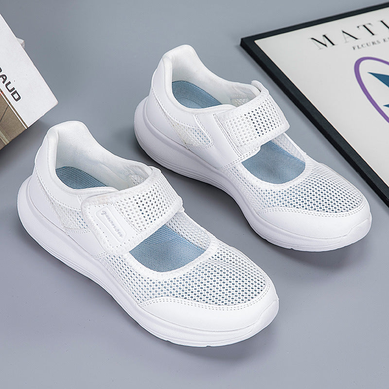 Damen Sportliche Gesundheits-Sneaker mit atmungsaktivem Obermaterial und verstellbarem Klettverschluss EB