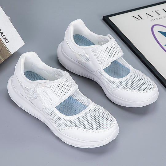 Damen Sportliche Gesundheits-Sneaker mit atmungsaktivem Obermaterial und verstellbarem Klettverschluss EB