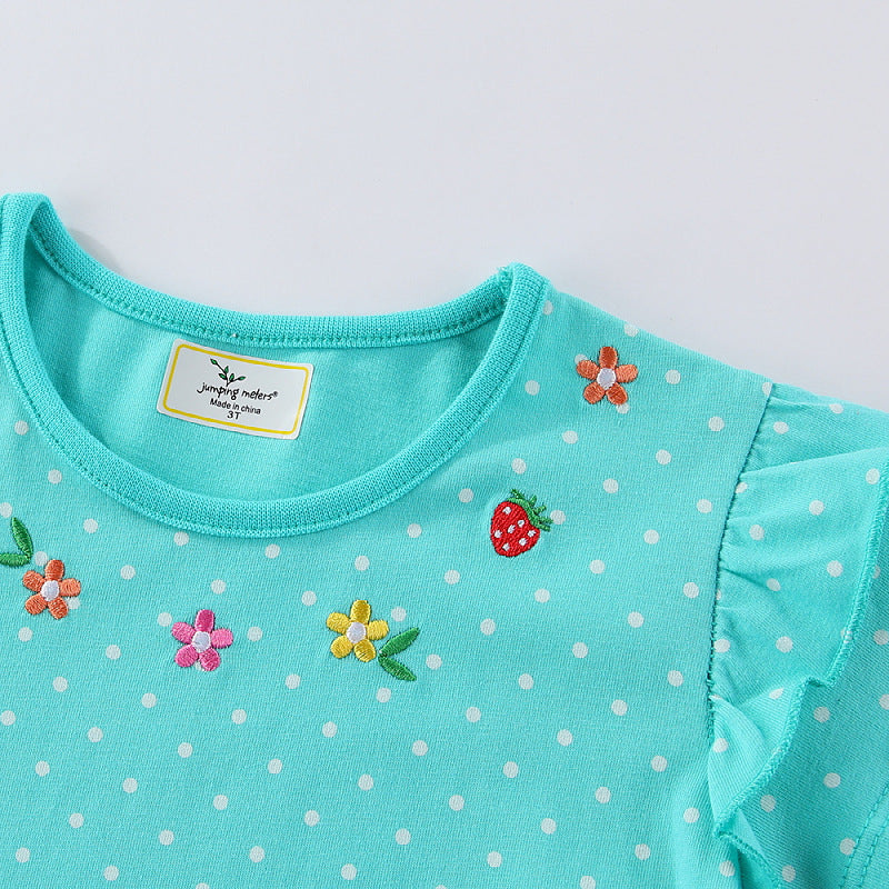 Mädchen Kurzarm Kleid mit verspieltem Hasen- und Blumenmotiv EB