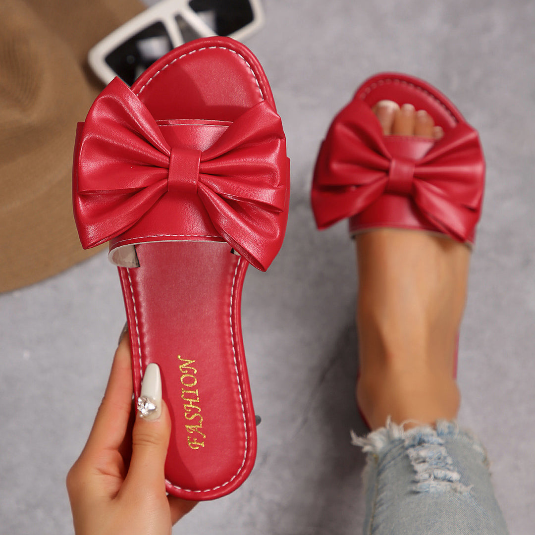 Damen elegante Slipper mit großzügigem Schleifen-Detail EB