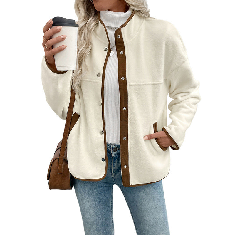 Damen Fleecejacke mit kontrastierenden Details EB