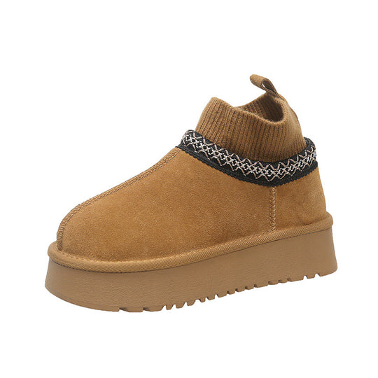 Damen modische Ankle Boots mit elastischem Kragen und rutschfester Sohle EB