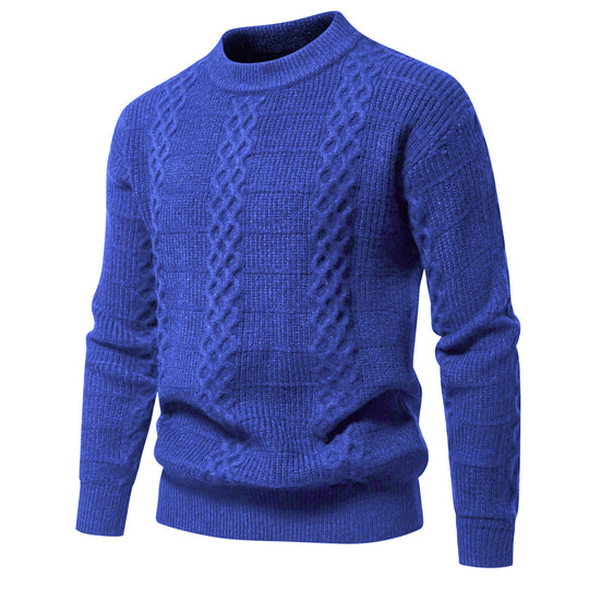 Herren Strukturierter Strickpullover mit hohem Kragen EB