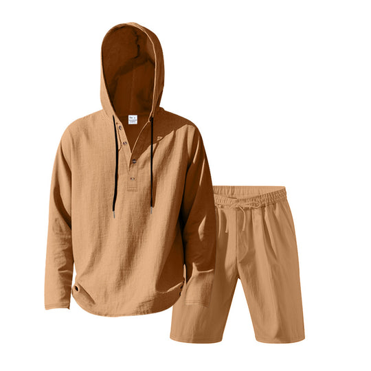 Herren lässiges Set mit Kapuze und Shorts EB