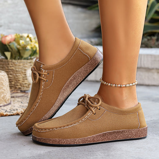 Damen Mokassins mit bequemer Sohle und modischen Schnürdetails EB