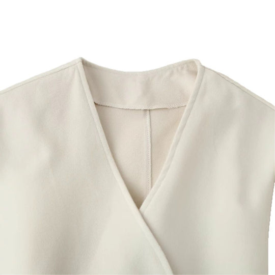 Damen elegante Wickeljacke mit Gürtel EB