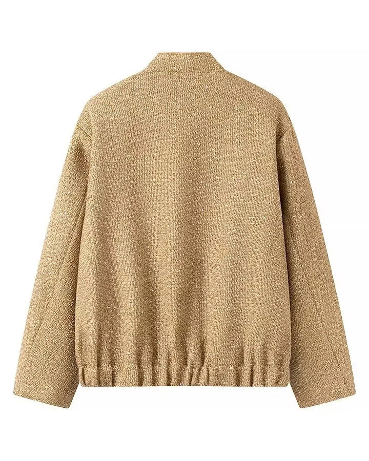 EB | Gold Pailletten Stehkragenjacke