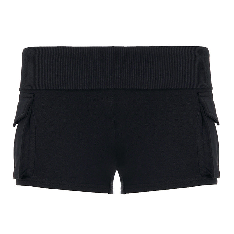 Damen Modische Shorts mit praktischen Taschen und hohem Bund EB