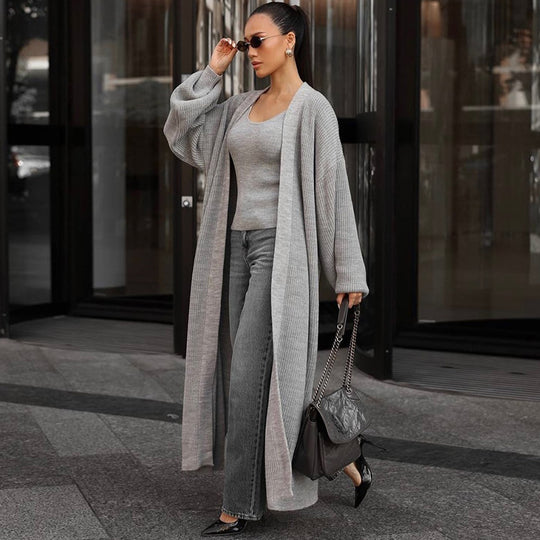 Damen lässiger Strickmantel EB