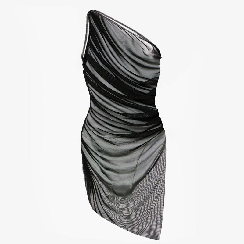 Damen elegantes Wickelkleid mit asymmetrischem Schnitt EB