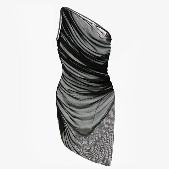 Damen elegantes Wickelkleid mit asymmetrischem Schnitt EB