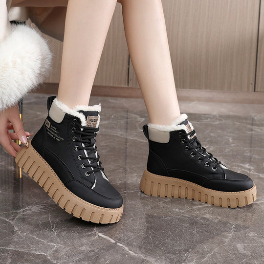 Damen Winterliche Schnürboots mit flauschigem Innenfutter und stabiler Profilsohle EB