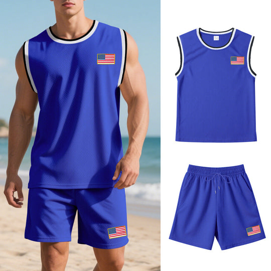 Herren Sportanzug mit ärmellosem Oberteil und Shorts EB