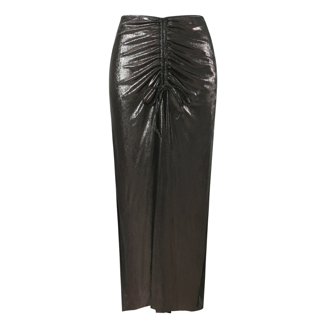 Damen Einteiler Badeanzug mit stilvollen Drapierungen und Perlendetails EB