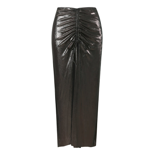 Damen Einteiler Badeanzug mit stilvollen Drapierungen und Perlendetails EB