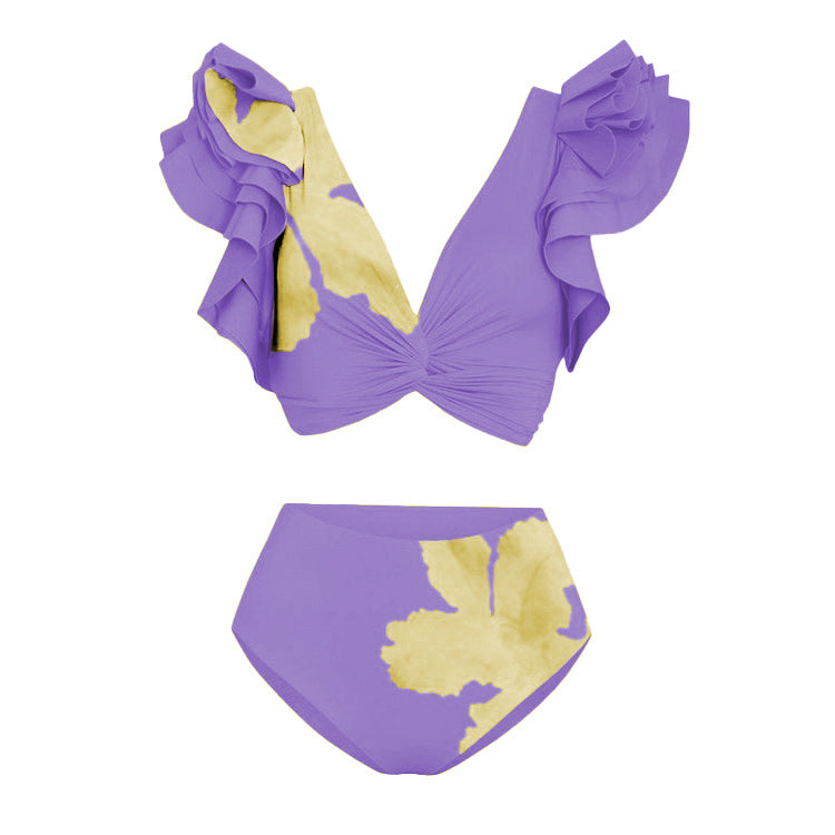 Damen Bikiniset mit voluminösen Rüschen und asymmetrischem Design EB
