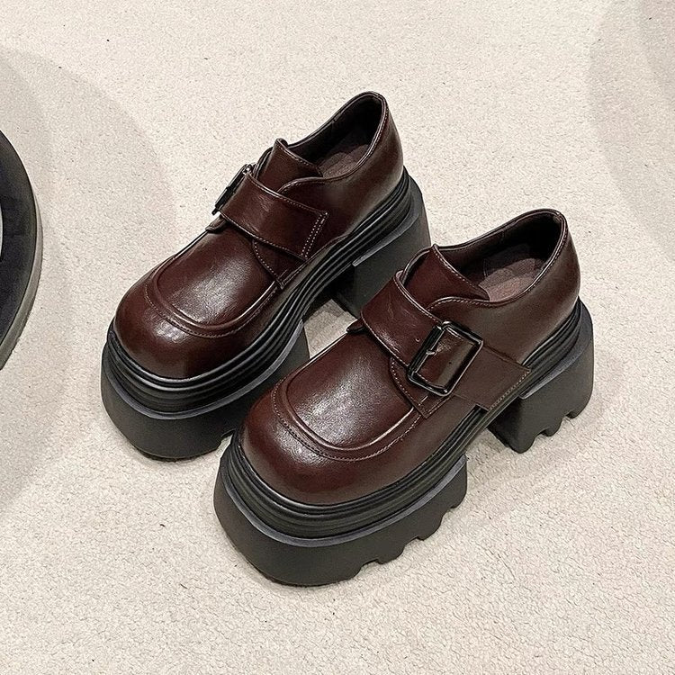 Damen Elegante Chunky Schuhe mit Schnallenverschluss und robuster Sohlenkonstruktion EB