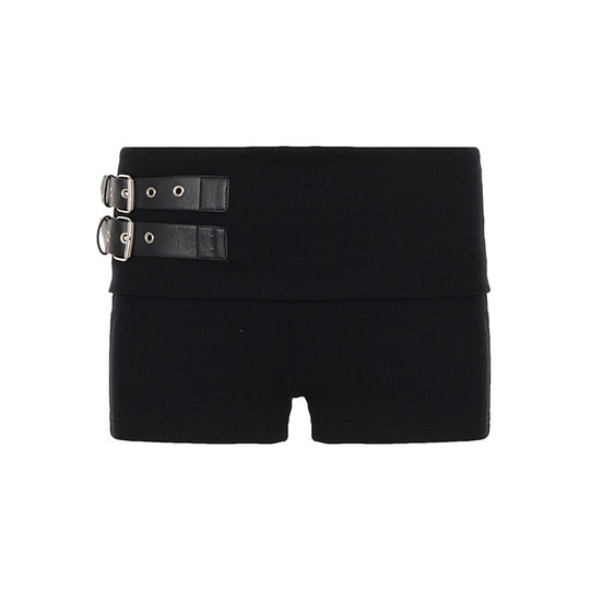 Damen Shorts mit breitem Bund und dekorativen Schnallen EB