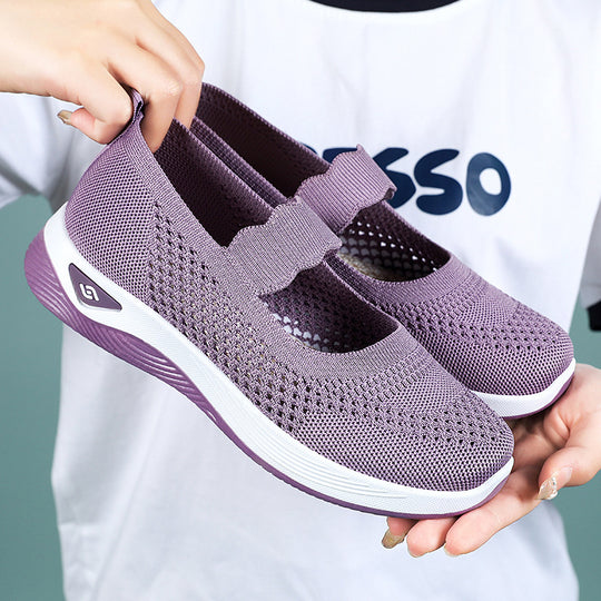 Damen Atmungsaktive Slip-On Sportschuhe mit elastischem Riemen EB