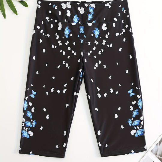 Damen Sportliche Badeshorts mit Blumendesign EB