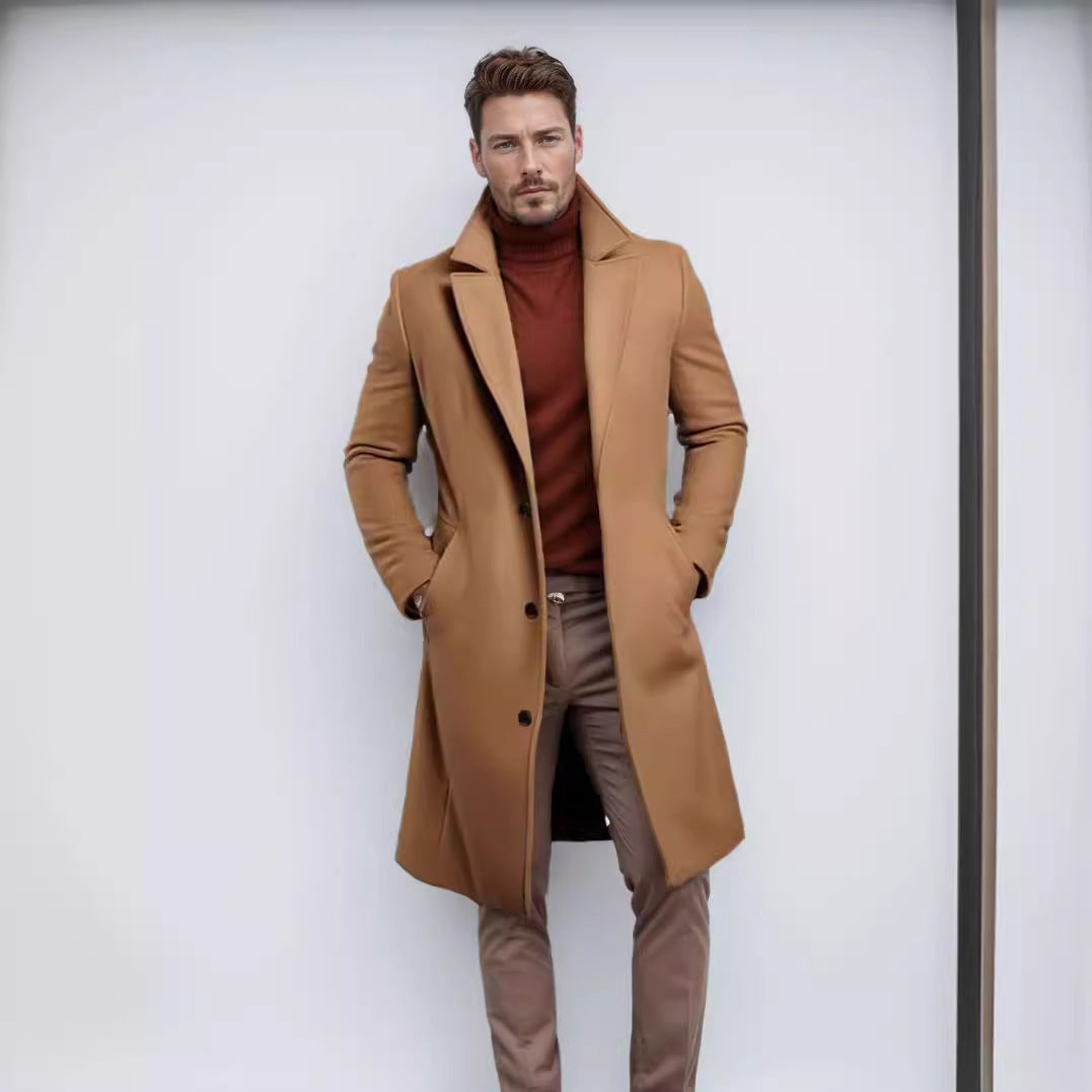 Herren schicker Mantel mit strukturiertem Obermaterial EB
