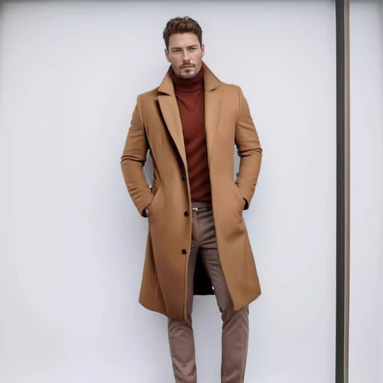 Herren schicker Mantel mit strukturiertem Obermaterial EB