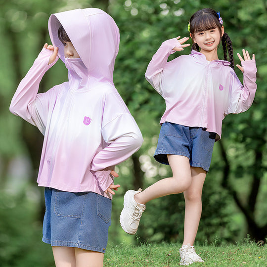 Damen nan leichte Kinder-Sonnenschutzjacke mit Kapuze R&B