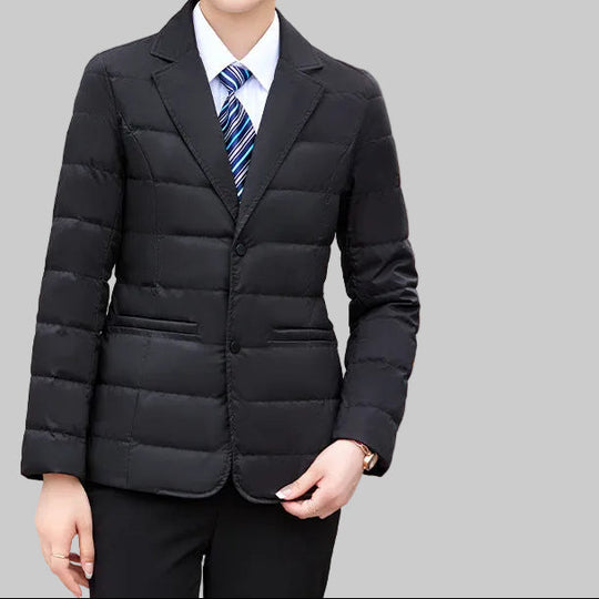 EB | Damen Puffer Blazer Jacket - Mit Reverskragen und Ein-Knopf-Verschluss