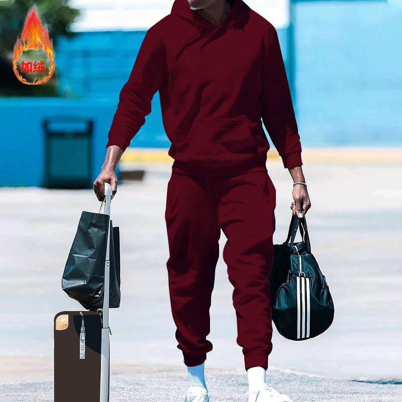 Herren lässiges Freizeit-Set mit Kapuzenpullover und Jogginghose EB