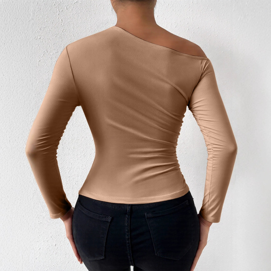 Damen Langarmshirt mit asymmetrischem Ausschnitt und figurformendem Schnitt EB