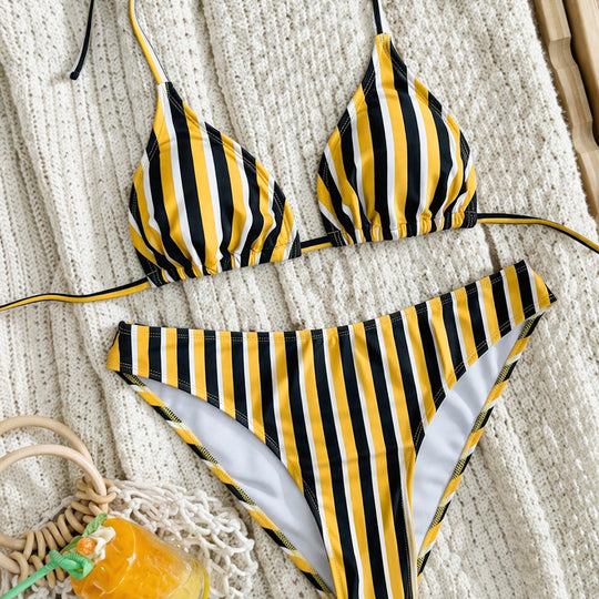 Damen Triangel Bikini mit seitlichen Streifen EB