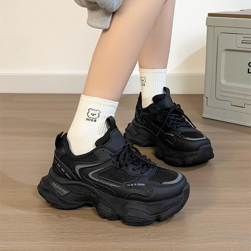 Damen Modische Chunky Sneakers mit dämpfendem Komfort und atmungsaktivem Obermaterial EB