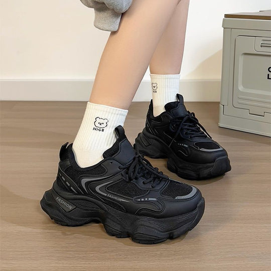 Damen Modische Chunky Sneakers mit dämpfendem Komfort und atmungsaktivem Obermaterial EB