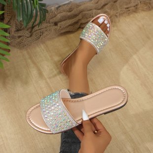Damen Glitzernde Komfort-Sandalen mit funkelndem Riemen EB