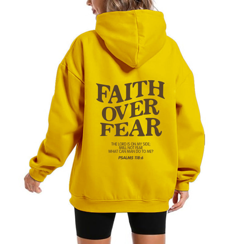 Damen Kapuzensweater mit motivierendem Schriftzug und bequemem Schnitt EB