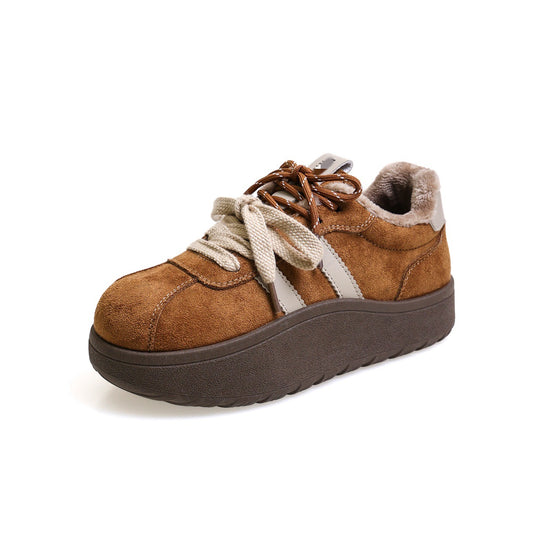 Damen warme und bequeme Sneaker mit gepolstertem Innenfutter und robustem Plateau EB