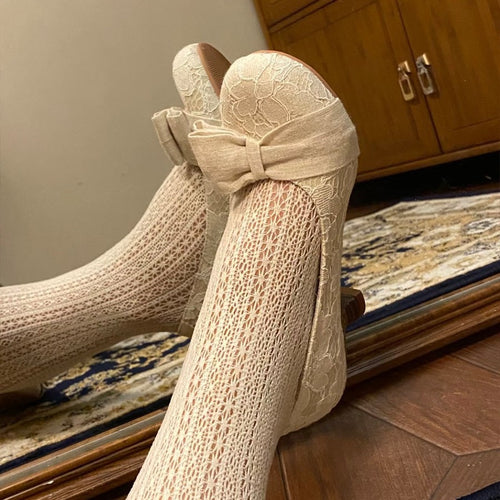 Damen Ballerinas mit zarten Spitzenakzenten und süßem Schleifendetail EB
