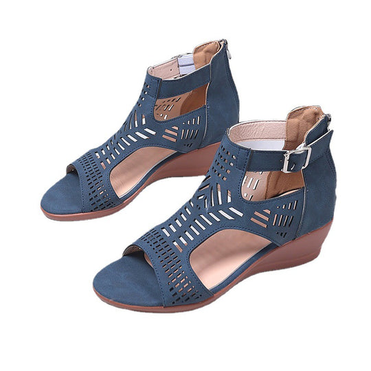 Damen Wedge-Sandalen mit innovativem Cut-Out Design EB