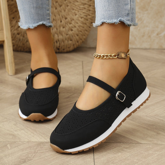 Damen Komfortable und atmungsaktive Slipper mit verstellbarem Riemen EB