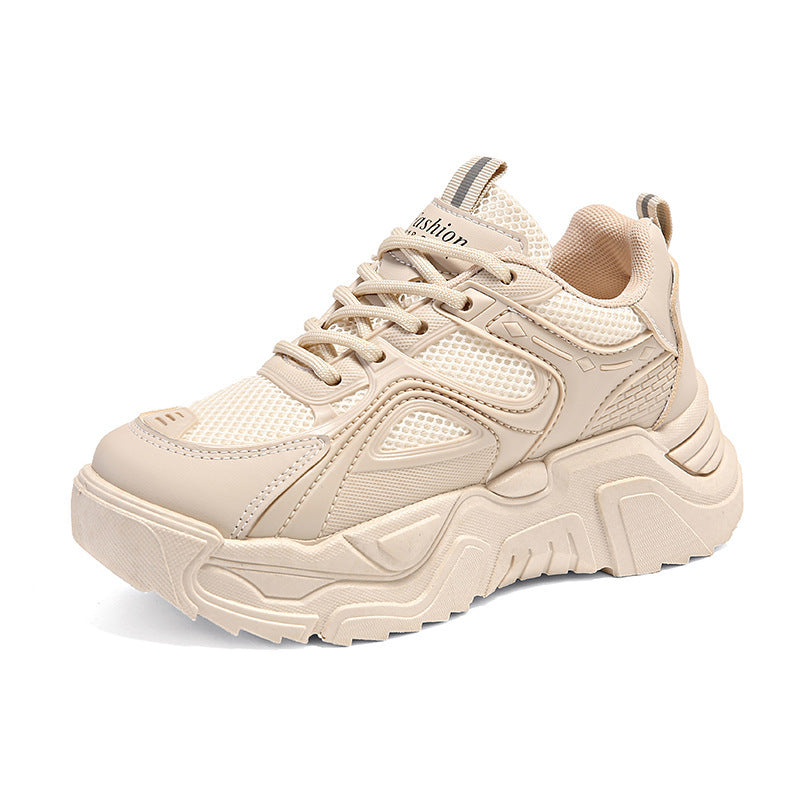 Damen Sportliche Plattform Sneaker mit atmungsaktivem Obermaterial und robustem Sohlenprofil EB