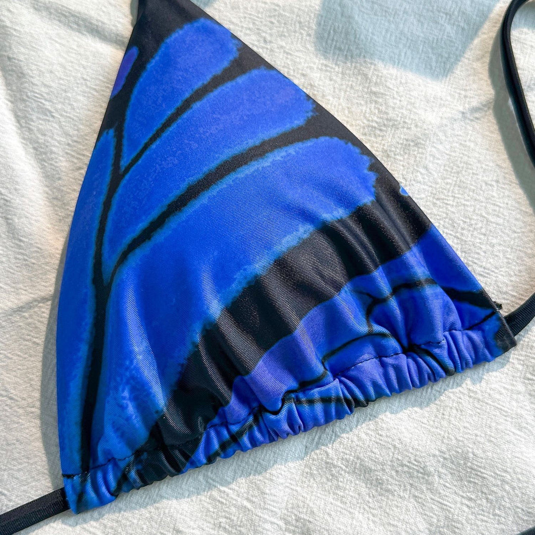 Damen Triangel-Bikini-Set mit verstellbaren Bändern und aufregendem Mustermix EB