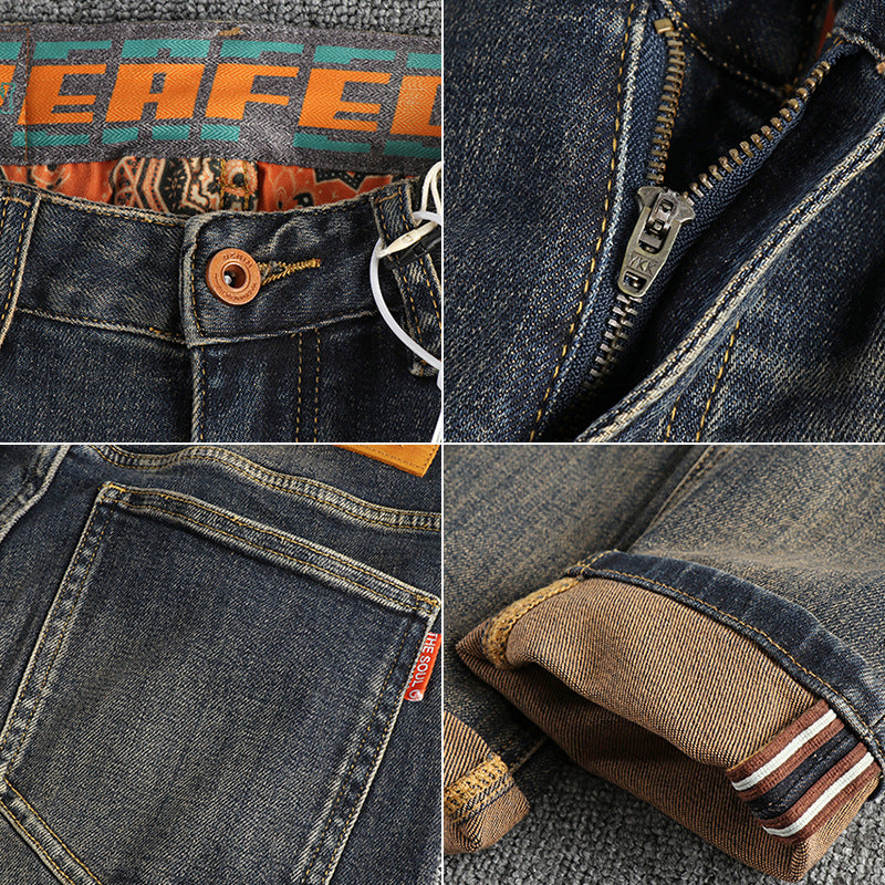 Herren Slim-Fit Jeans mit lässigem Used-Look EB