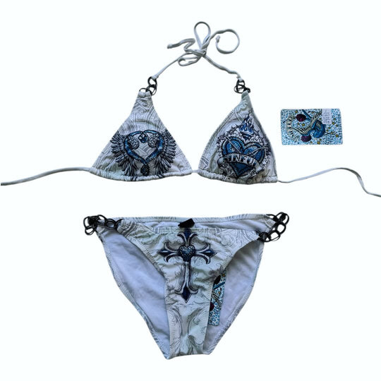 Damen Triangel-Bikini mit kreativem Muster EB