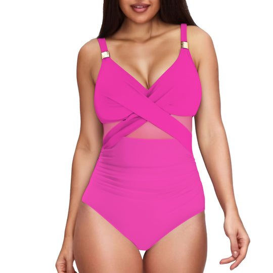 Damen Eleganter Einteiler mit transparenter Einsätzen EB