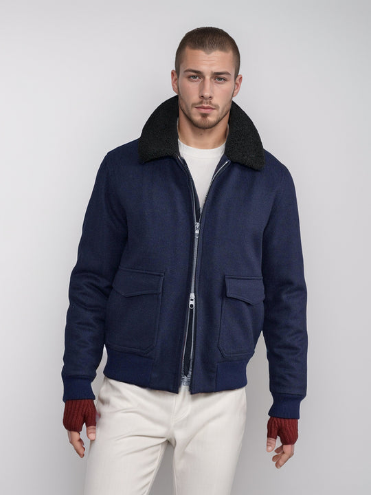 Herren trendige und warme Bikerjacke EB