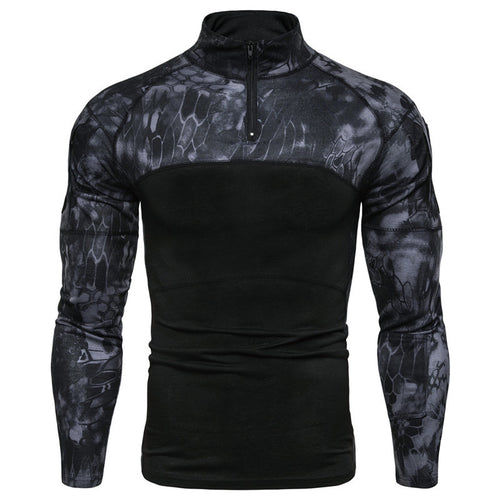 Herren Funktionsshirt mit Stehkragen und Reißverschluss EB